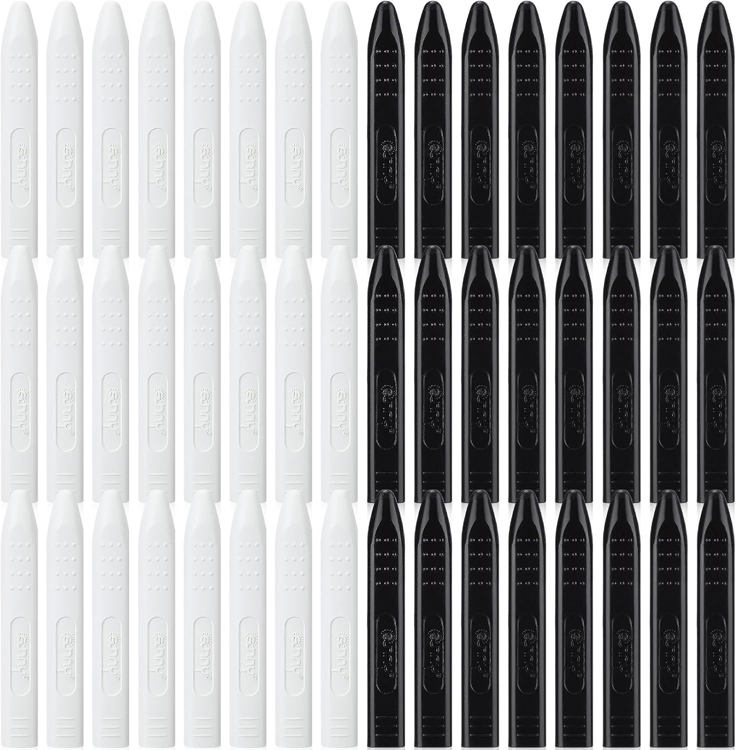Fuyoooo 48 Pcs Black and White Jumbo Crayons Bulk Single Color Giant Crayons, Non-toxic, Washable, Unbreakable, No Mess, Easy-grip for Safe Coloring Gifts Arts and Crafts Essentials