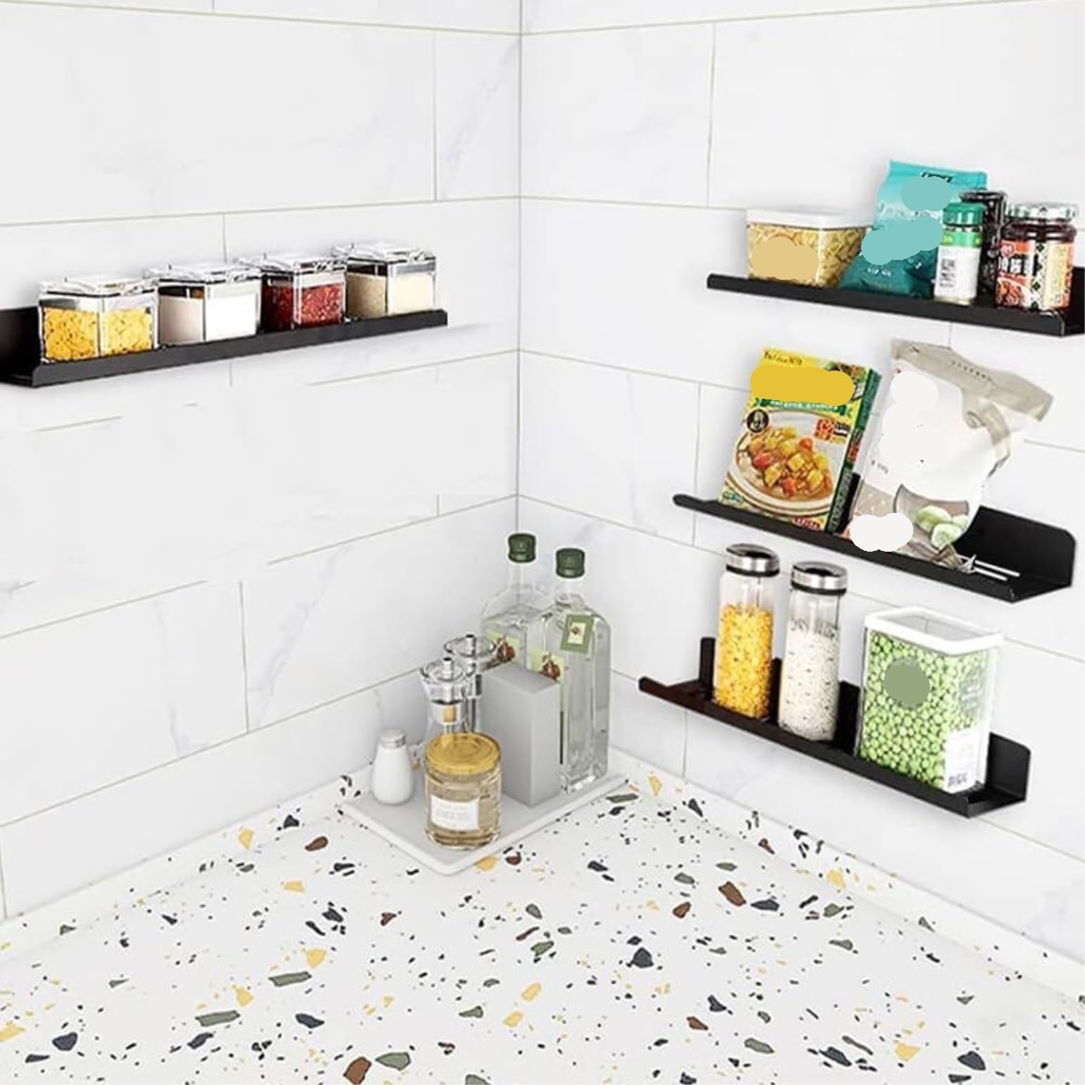 Mensole Bagno Mensola per Doccia con per Organizer da Bancone Stretta Parete per Bagno Accessori(11.8 * 3.94 * 0.98in)
