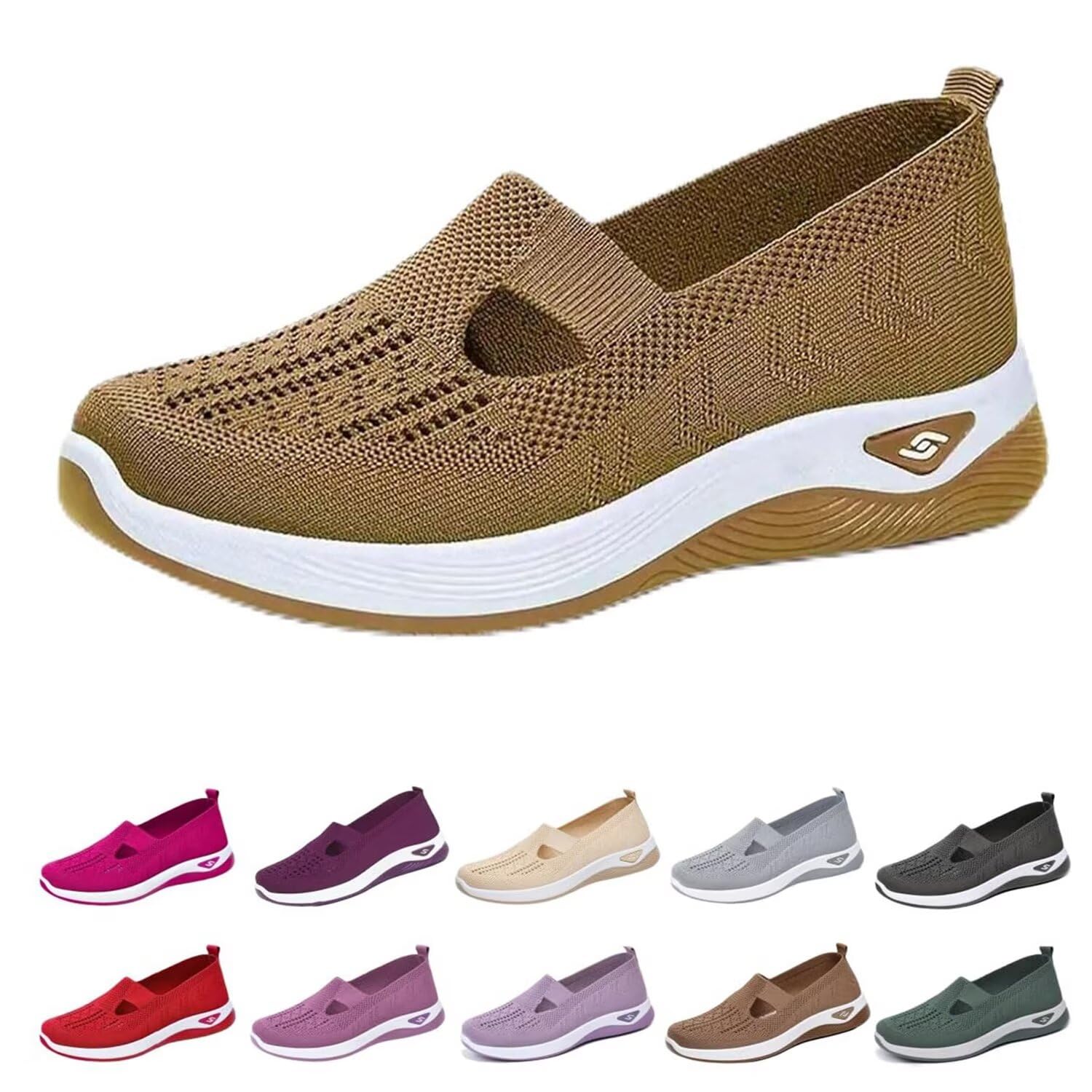 Orthopedic Walking Shoes for Women,2026 New Orthowalkway Womens Shoes,Woven Orthopedic Breathable Walking Sneaker Non-Slip Arch Support Slip on Shoes-image-43