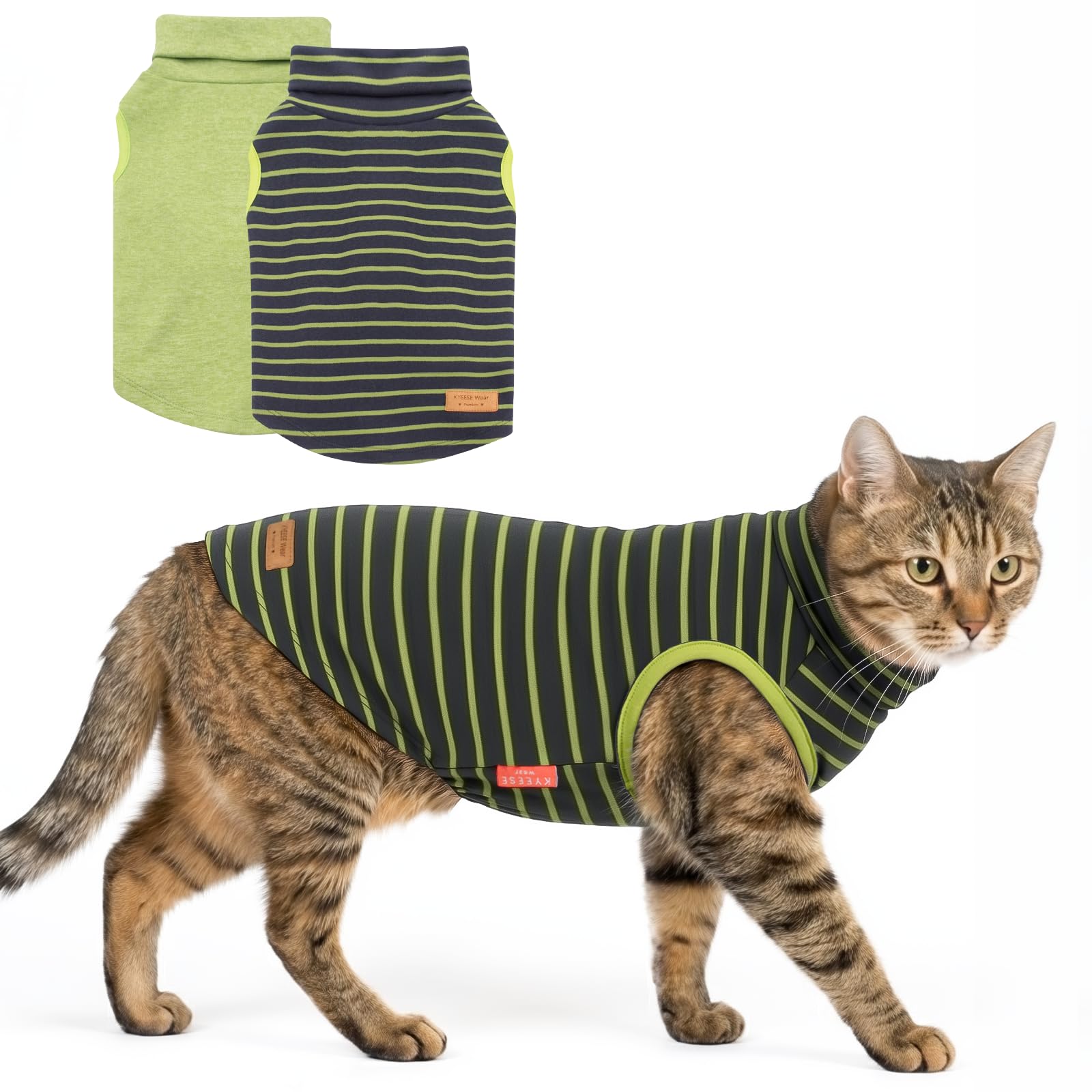 KYEESE 2Pack Cat Sweater Warm Pet Coats Soft Dog Puppy Sweaters for Small Dogs Turtleneck Small Pets Sweaters Stretchy Dogs Clothes Pullover Pet