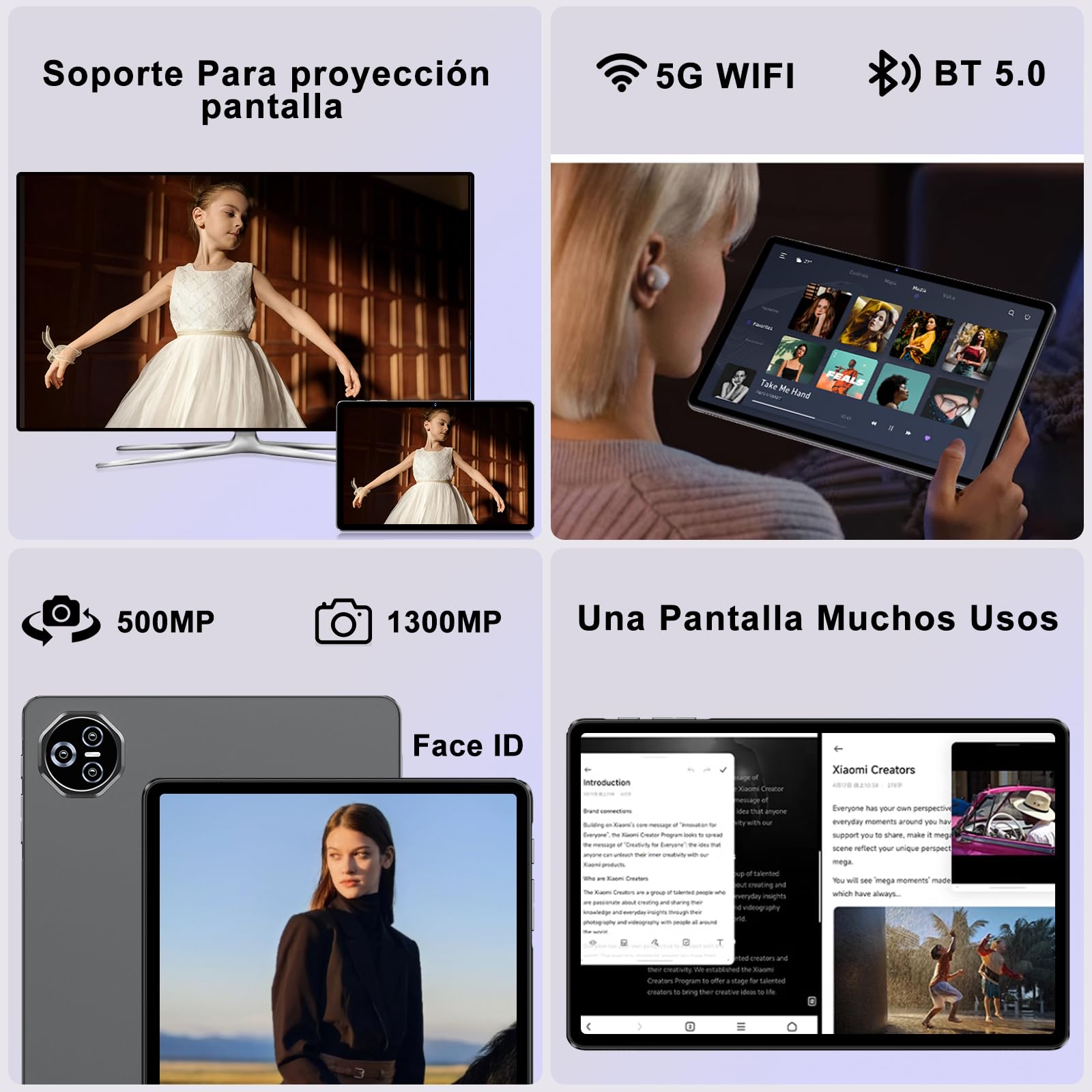 Tablet 11 pulgadas, Tableta Android, 24 GB RAM+256 GB ROM (2 TB TF), FHD IPS, Octa-Core, UFS 2.2 Flash, 8000 mAh, 5 MP + 13 MP, WiFi dual, BT 5.0, Widevine L1, Face ID, con Carcasa Metálica-Gris — view 7