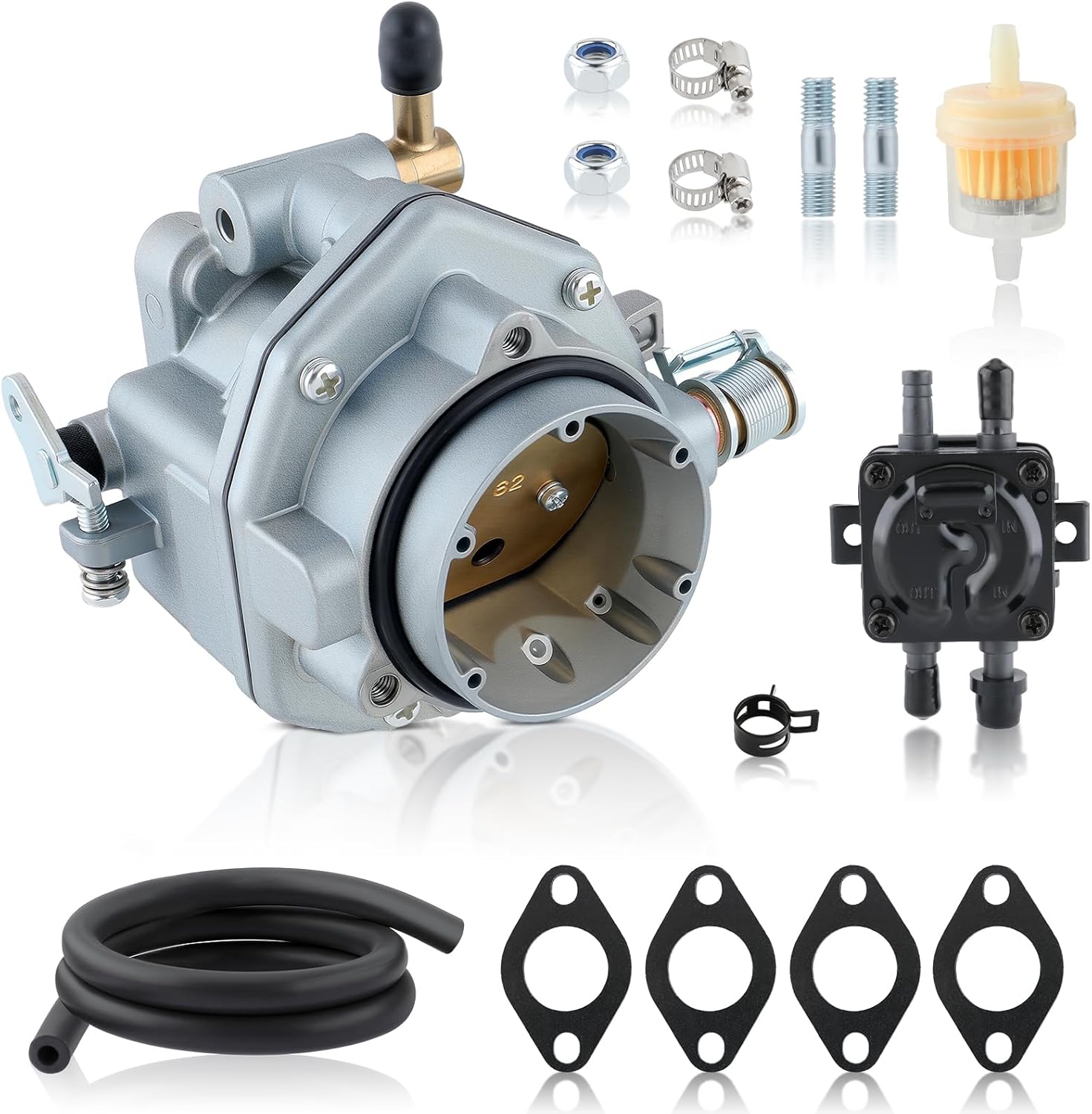 MOTOALL 146-0496 Carburetor with Fuel Pump oil filter Kit for ONAN NOS B48G B48M P216G P218G P220G 146-0414 146-0479