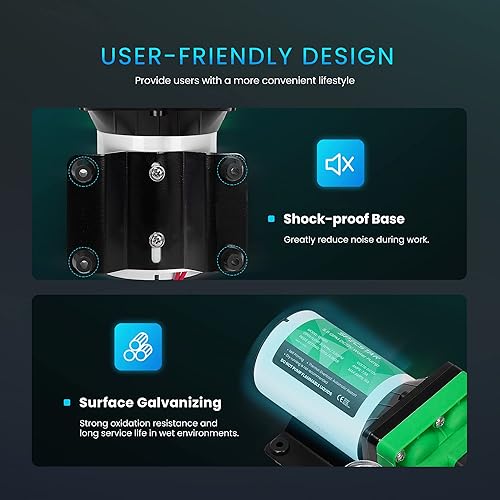 Miniatura 6 de SPECSTAR Bomba de agua dulce serie 42, 12 V CC 5.5 GPM 70 PSI bomba de agua de diafragma autocebante incluye adaptadores de manguera de jardín de 12