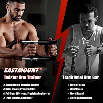 EAST MOUNT Twister Arm Trainer 20-110lb Adjustable Chest Workout Equipment for Men Women Portable Spring Resistance Muscle Builder Strength Training for Arms Chest Shoulders for Home Gym Fitness