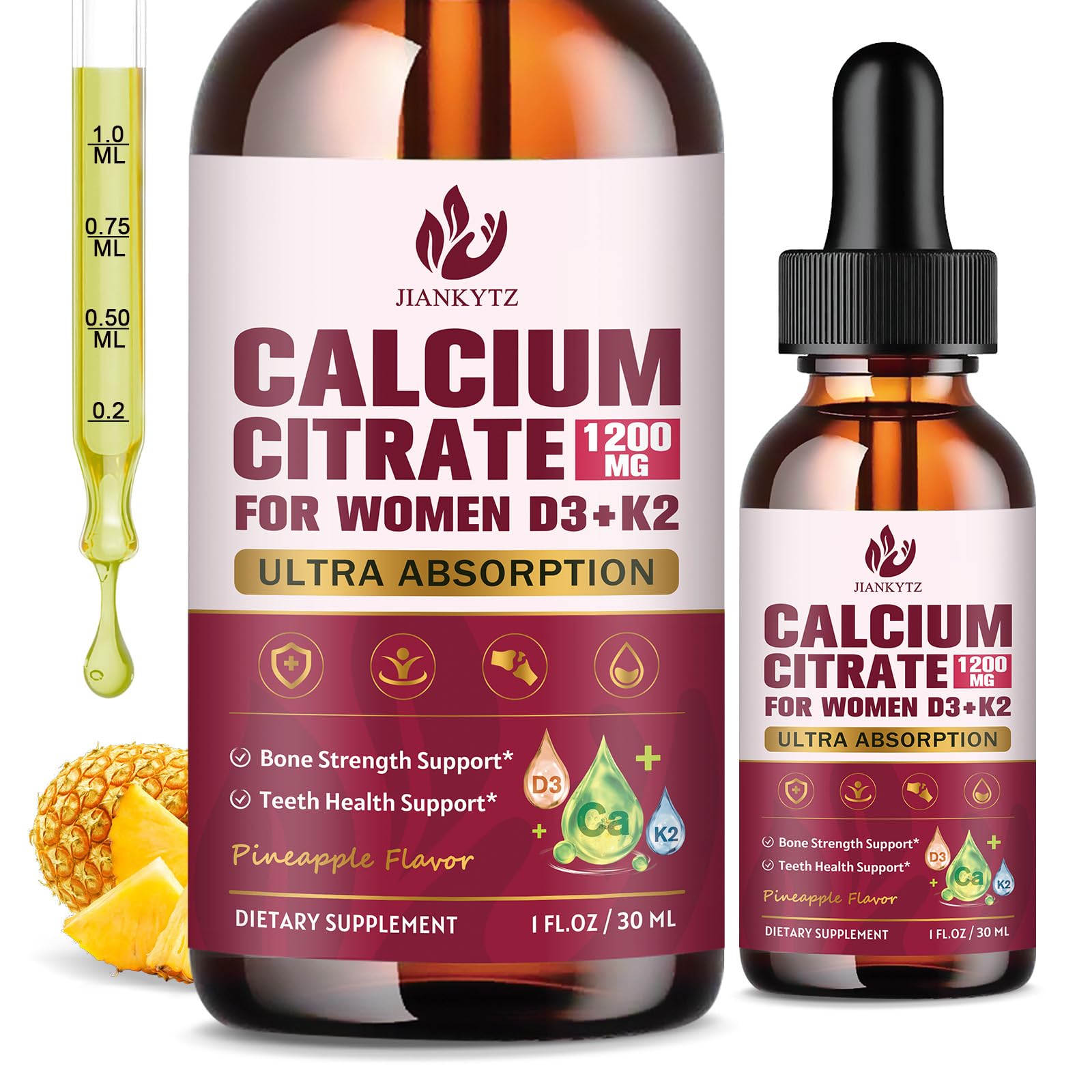 Calcium Citrate with Vitamin D3 K2 Liquid Drops