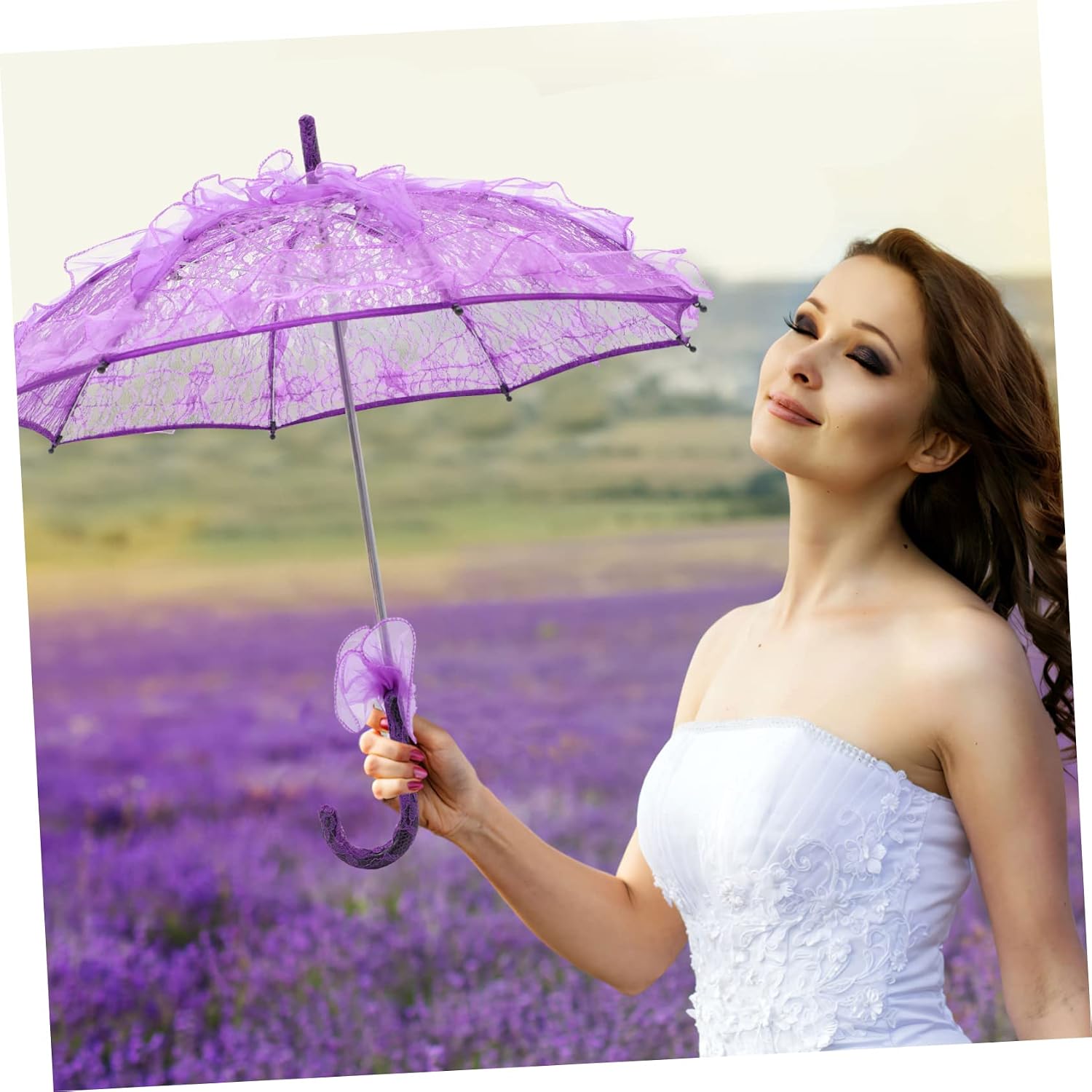 Lace Parasol Umbrella for Weddings and Events Elegant Decorative Bridal Umbrella Photography Prop for and Themed Parties