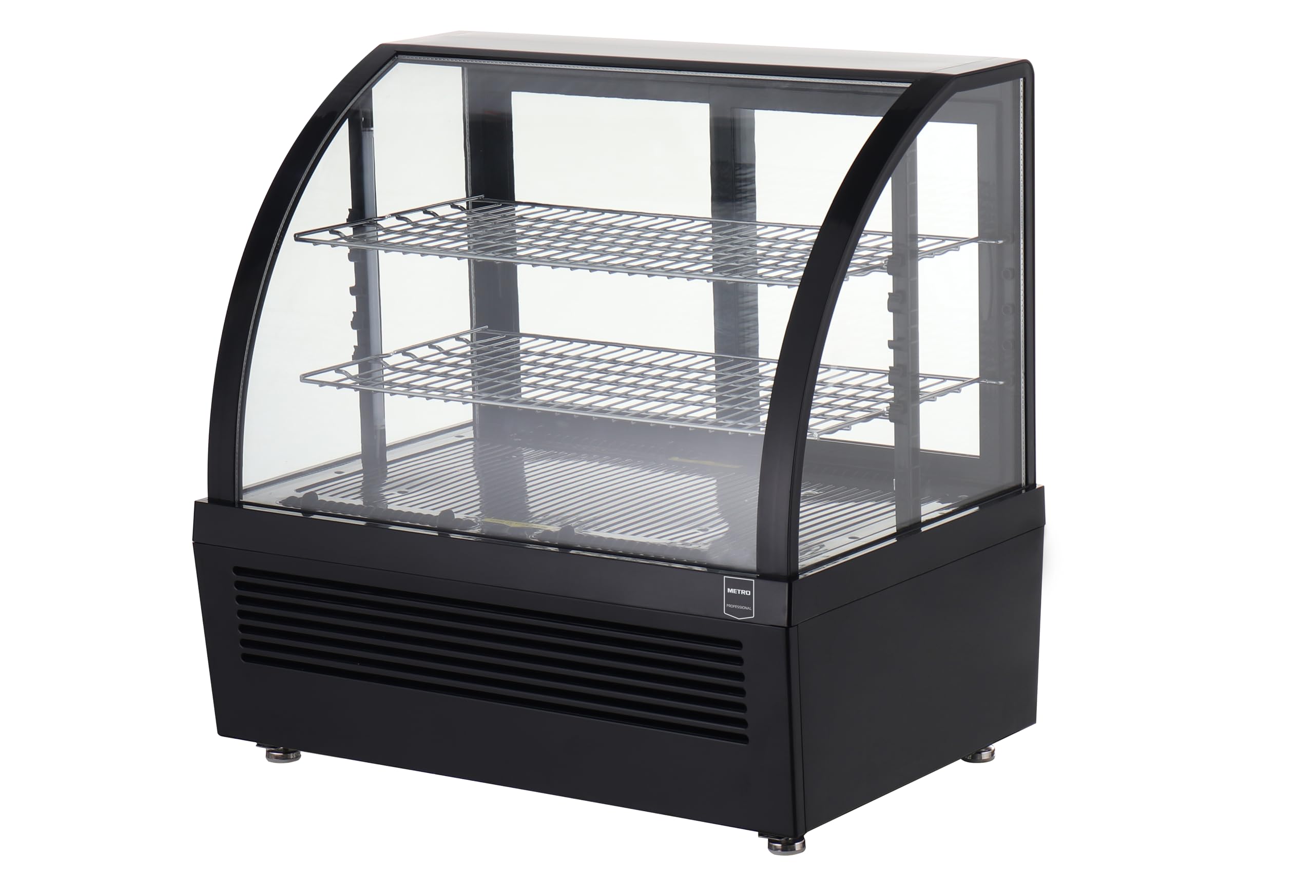 METRO Professional Vitrine réfrigérée à poser GCV1100, plastique/verre, 70,5 x 47,2 x 68,7 cm, 100 L, froid ventilé, 195 W, noir, pour cafés/restaurants/boulangeries (100 L - Noir)