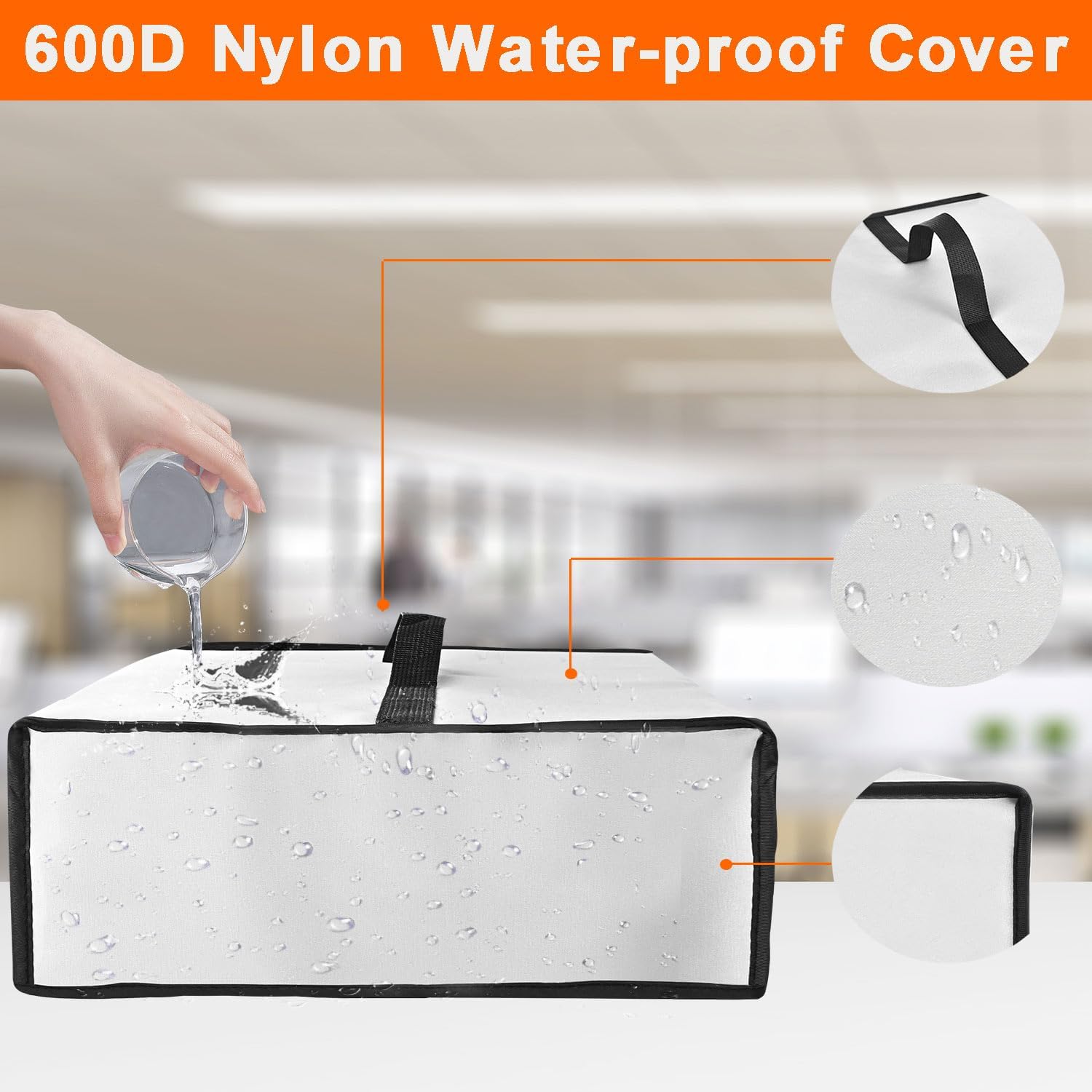 Printer Dust Cover Waterproof Anti-Static Dustproof Heavyweight Printer Cover Case for Epson EcoTank ET-2800 For Epson ET-2850 For Epson ET-2400 Printer (15.7×15.4×6.7in, Silver)