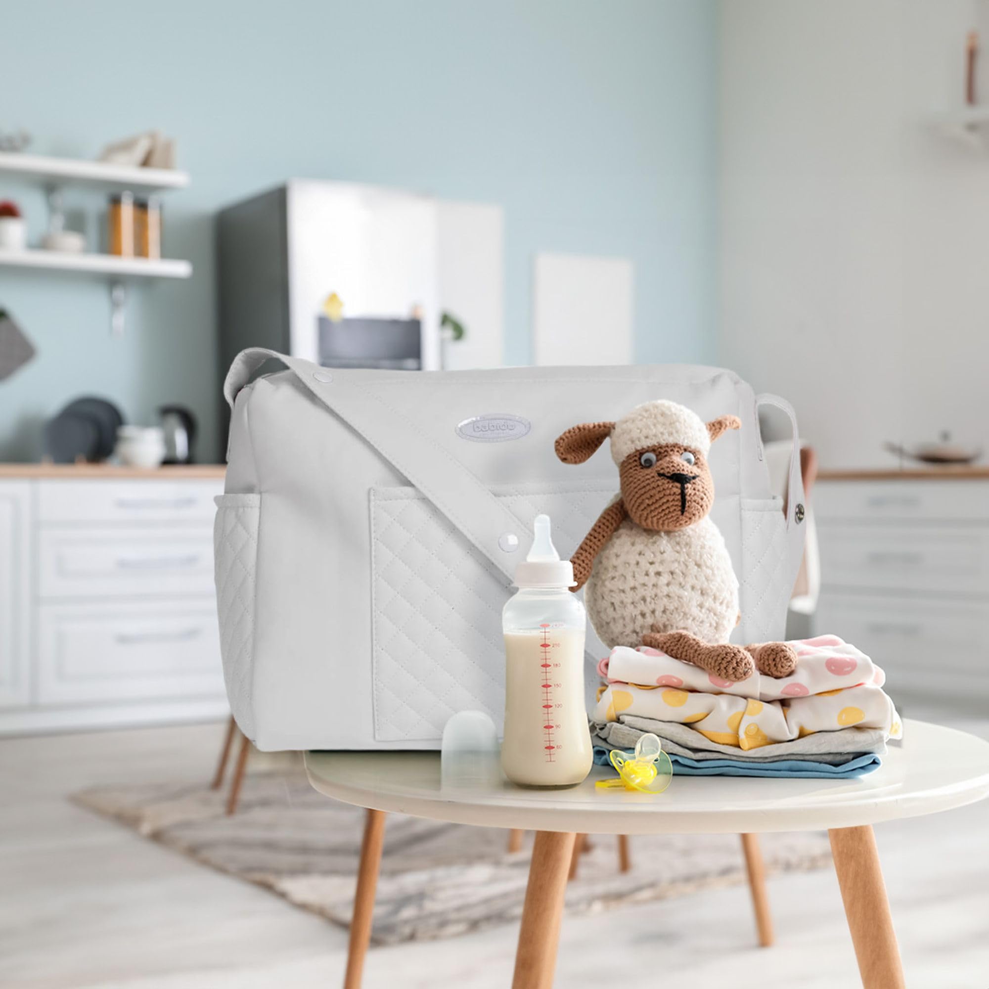 BABIDU Wyściełana macierzyństwo, idealna do szpitala i wózka dziecięcego, praktyczny i stylowy design, torba macierzyńska, unisex dla dorosłych