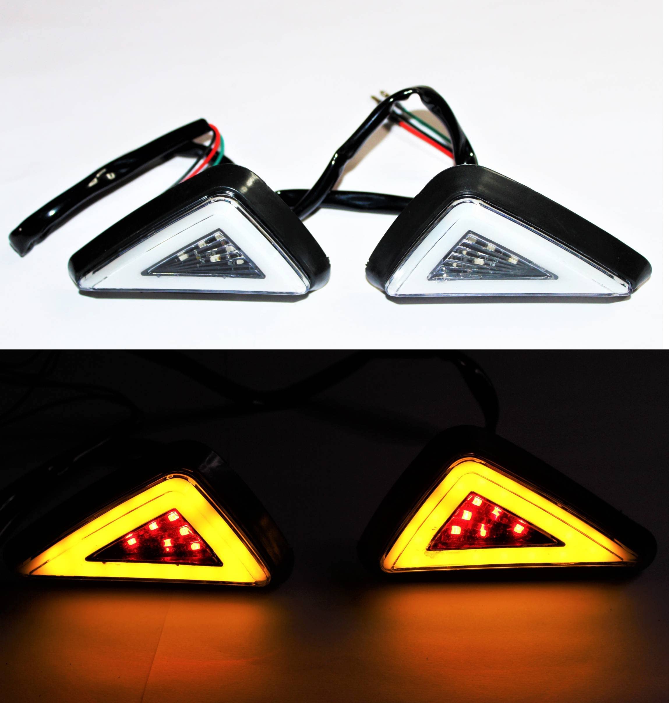 Acube Mart Triangle Flush Mount LED Body Indicator with Drl 2pc (Yellow/red) (B09J3HDLTS) Amazon Price History, Amazon Price Tracker