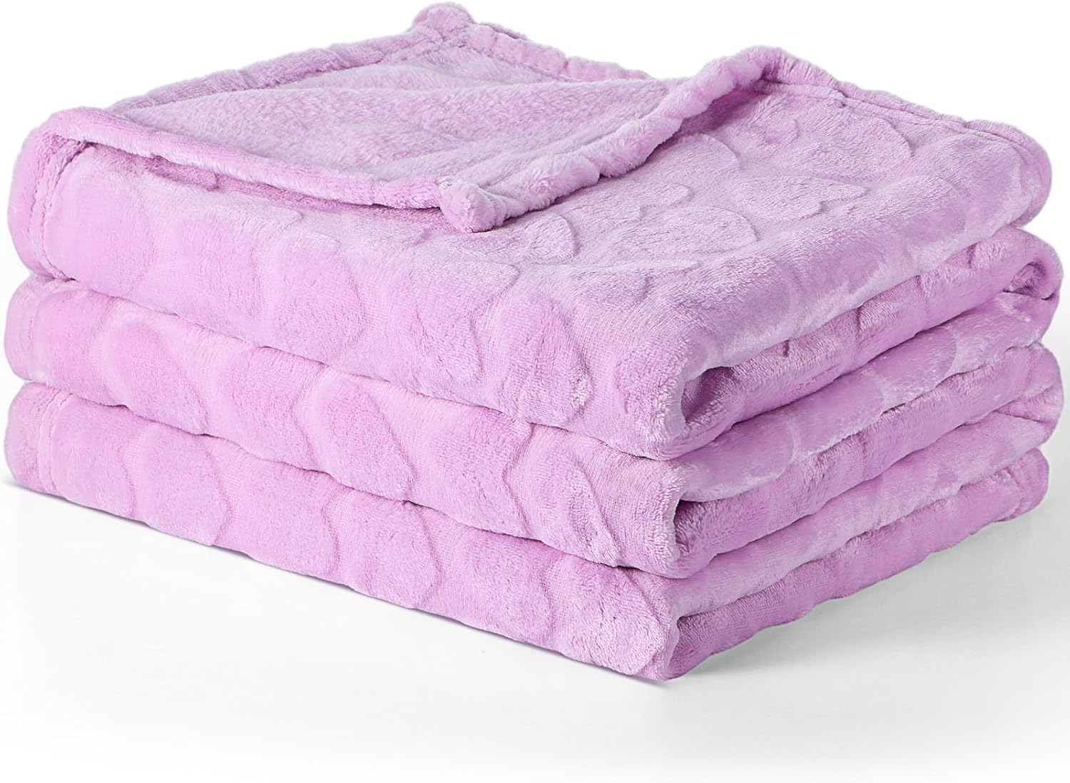Heart Throw Blanket 60" x 80" Fleece Flannel Purple Twin Size Blanket Lavender Plush Carpet for Most Season Preppy Bedding Stuff Valentine Gift for Couch Sofa Bed Dorm Living Room