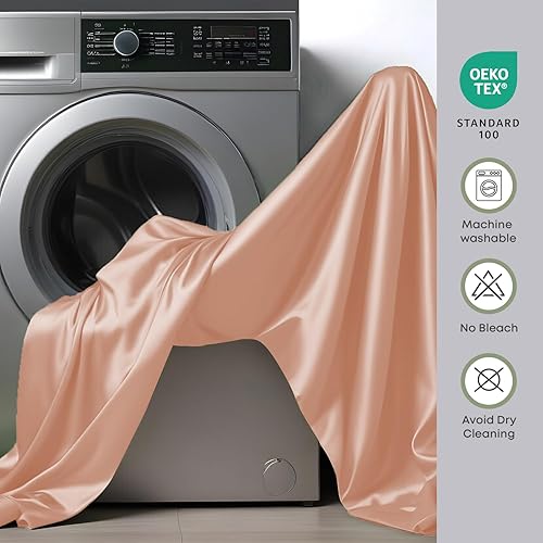 Miniatura 7 de Linenwalas - Juego de sábanas de bambú refrescantes, ajustables, 5 piezas, suaves, de 1800 hilos, bolsillo profundo de 16 pulgadas, transpirables,