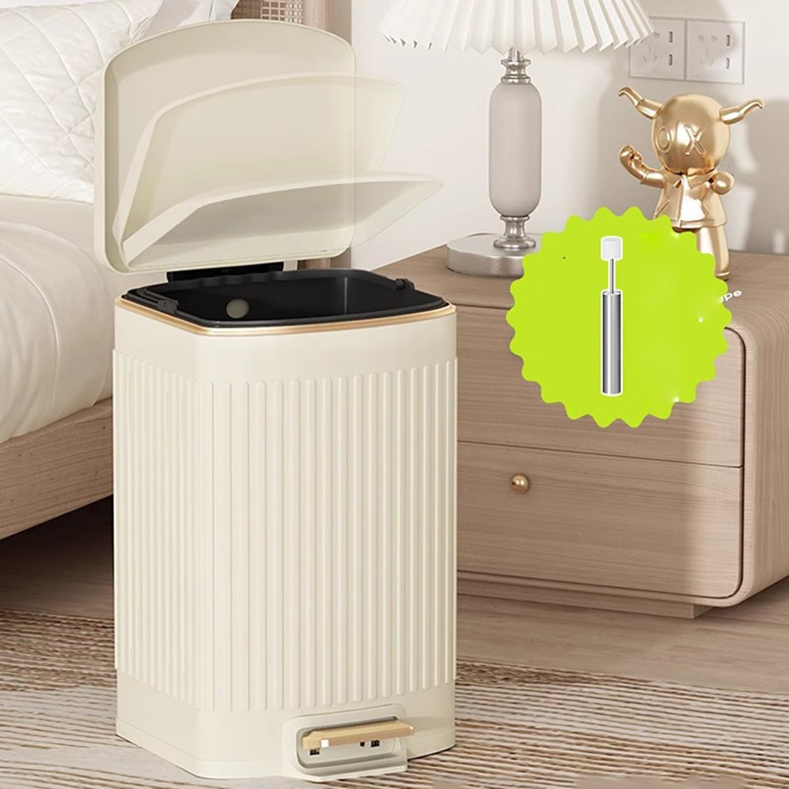 bidoni per la cucina Pattumiera da cucina a pedale in acciaio inossidabile 20L Grande semplice moda for la casa Soggiorno con coperchio Bidone della spazzatura Cestino for rifiuti bidoni per la polver