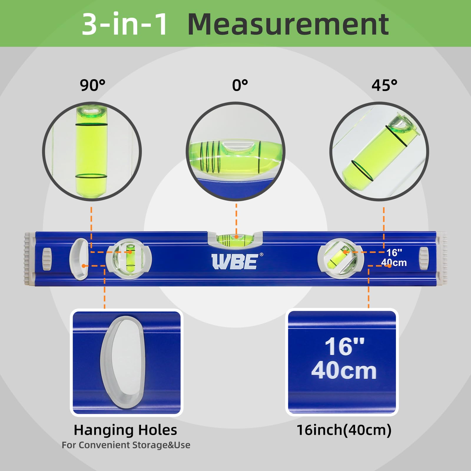 WBE 4-Piece Torpedo Level Set - Magnetic & Accurate -5