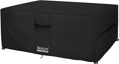 Dokon Waterproof Garden Furniture Cover 420D Oxford Fabric Windproof Anti-UV Outdoor Table Cover with Air Vents, Furniture Cover, Square (90 x 90 x 90 cm) – Black