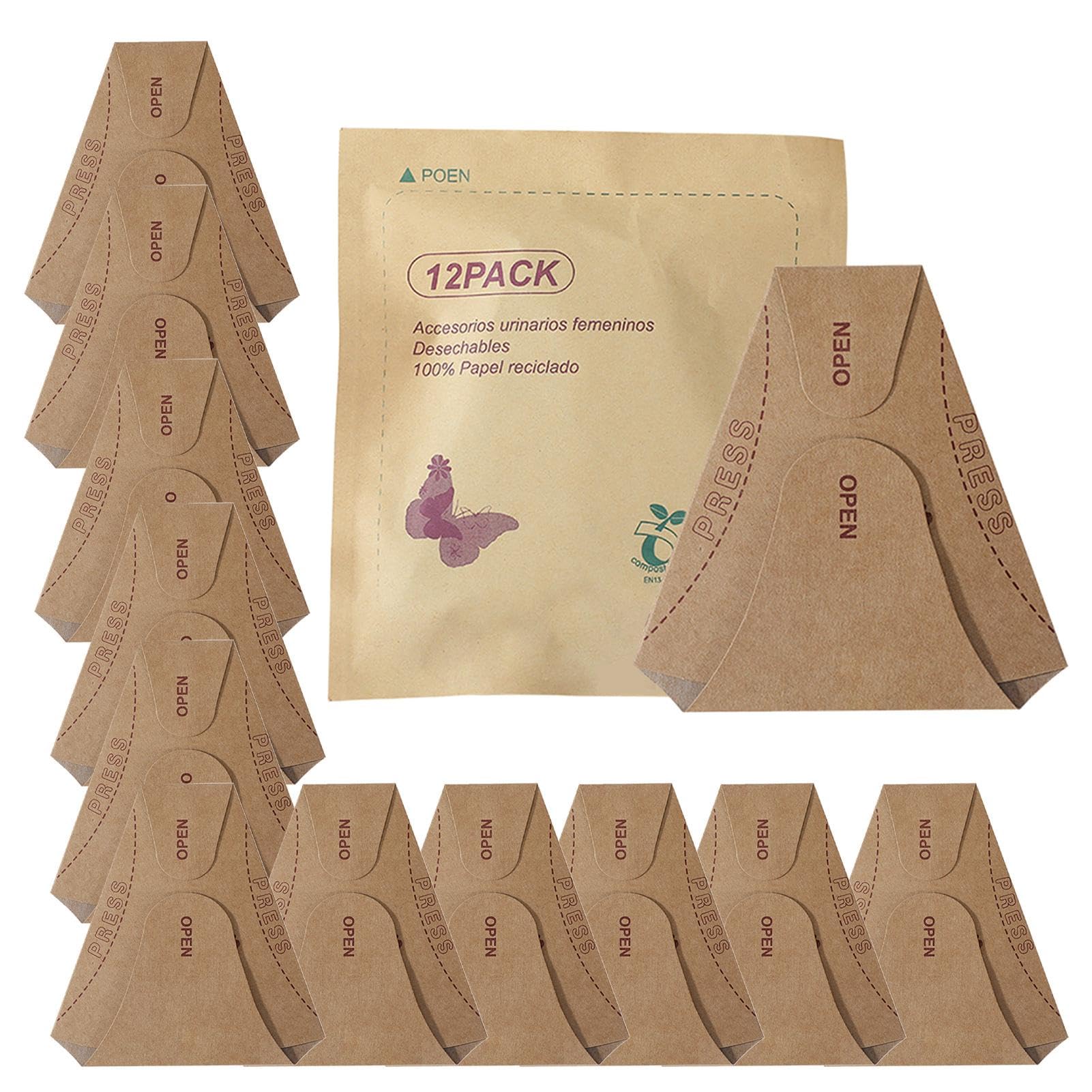 Orinatoio Femminile Portatile - 12 Pezzi Imbuti Usa E Getta Per Viaggi E Attivit&agrave; Outdoor