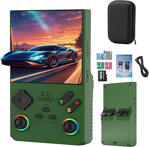 RegiisJoy V40 Pro - Consola de juegos portátil, 35000 juegos, pantalla IPS de 3.5 pulgadas, Retro Arcade, 256G 3800mAh Mini consolas de video de