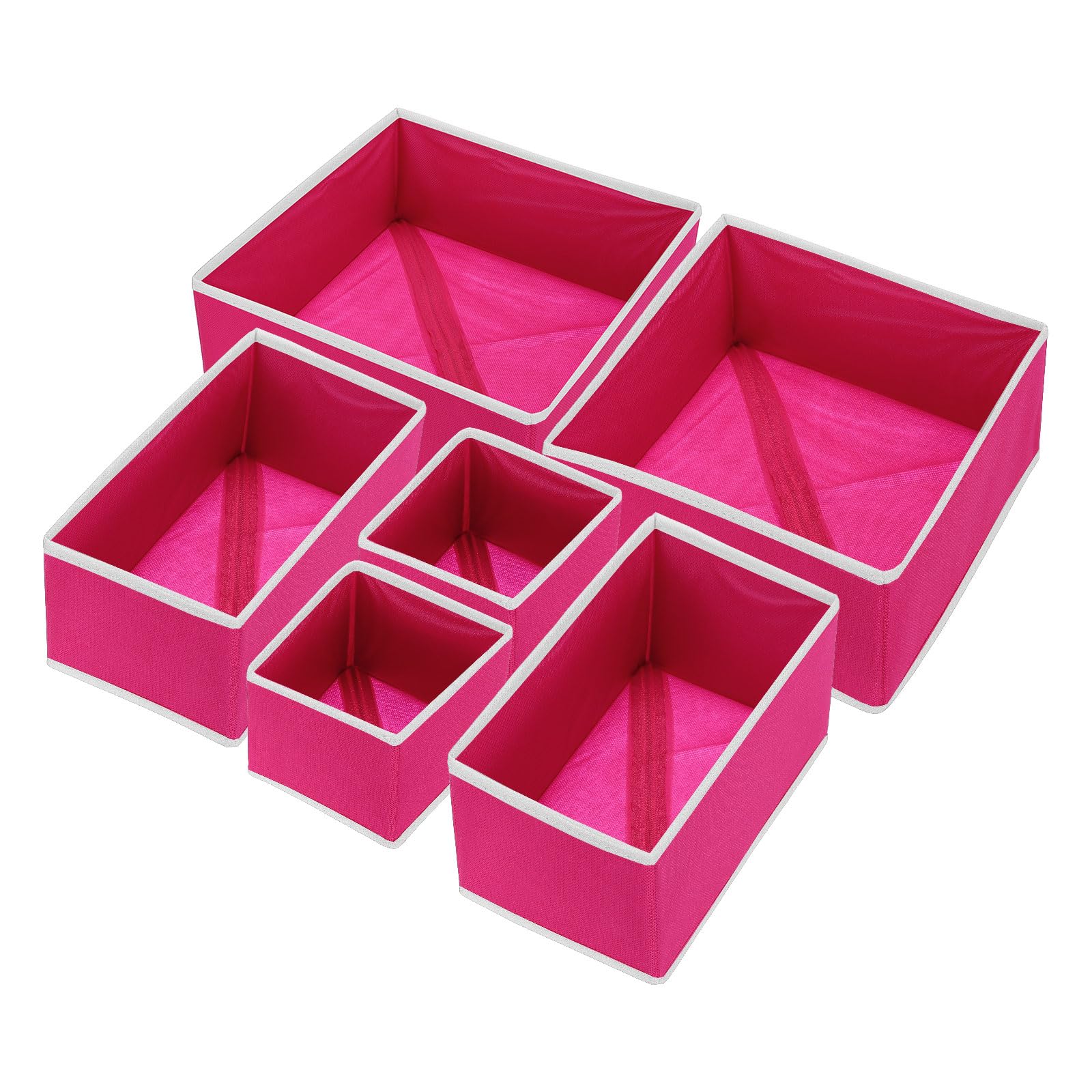 Boîte de rangement en tissu rose pour éliminer le désordre des tiroirs
