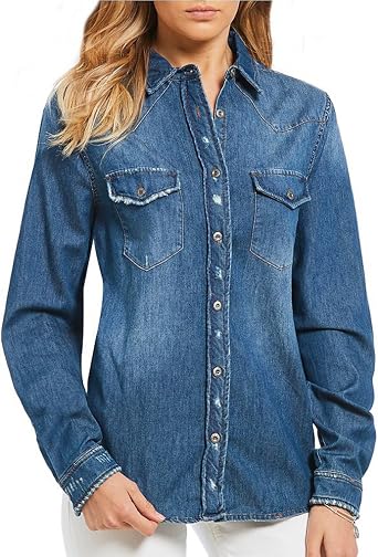 Miss Me SMT1002L Denim Blue Contrast 