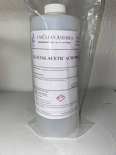 Ácido acético glacial - Ácido acético de alta pureza 99% - Hecho en Estados Unidos (tamaño 32 fl oz)