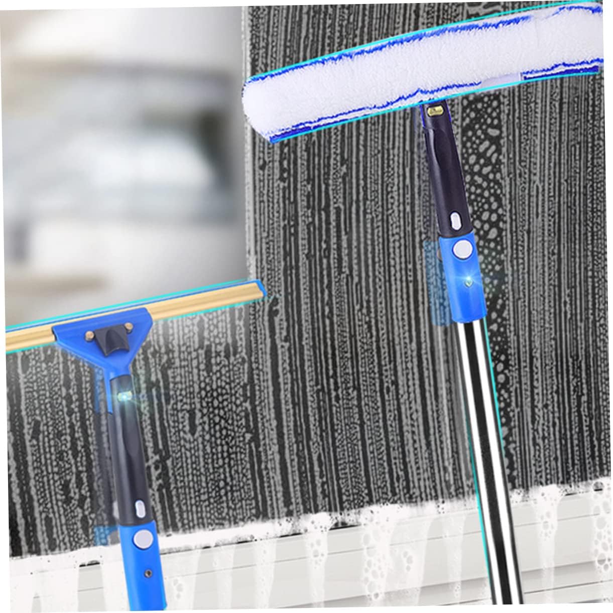 1set Extendable Microfiber Window Squeegee for Car Cleaning Ergonomic Design with Swivel Versatile for Easy to Use and Replace Random Style