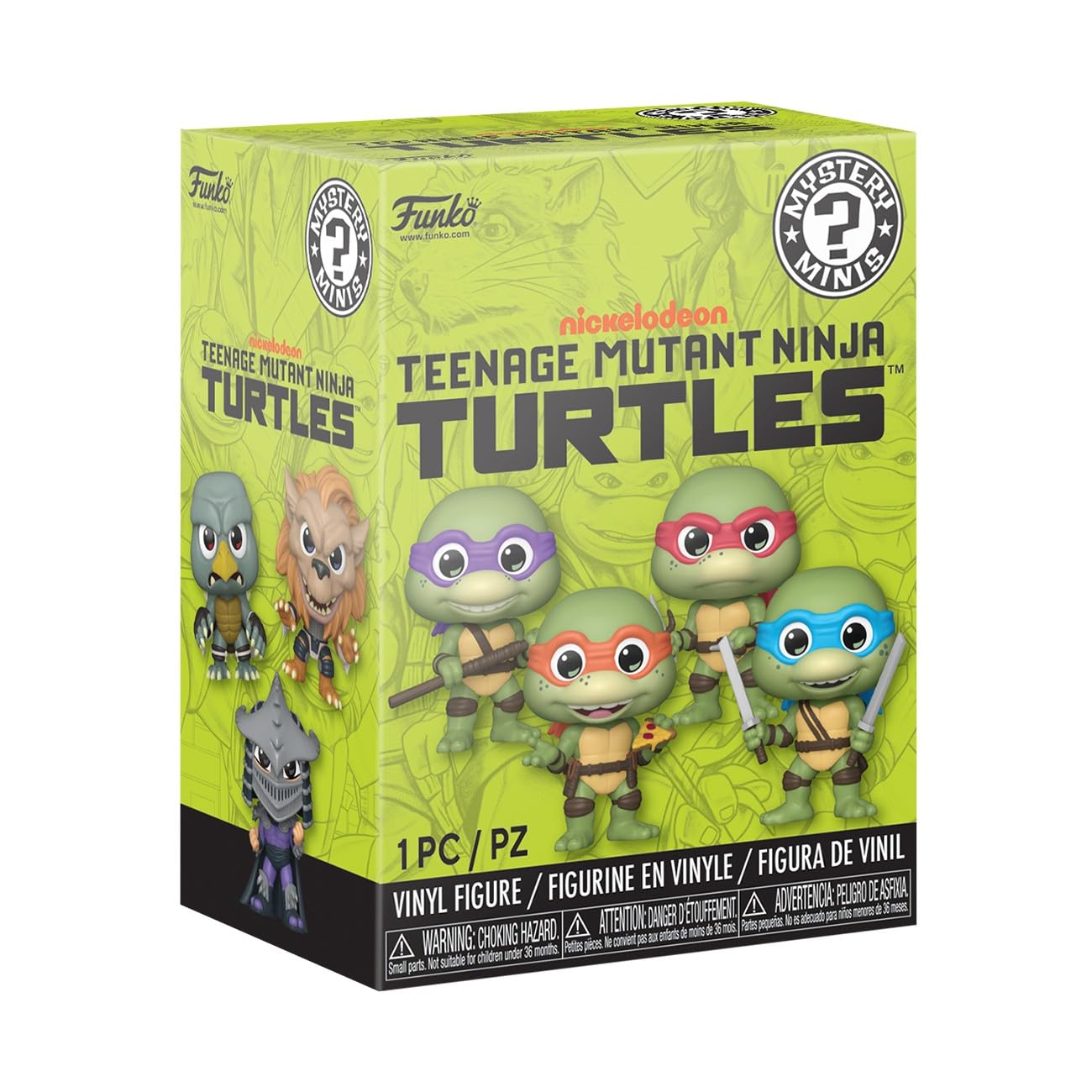 Funko Mystery Mini: Teenage Mutant Ninja Turtles 2 - TMNT - Donatello, Leonardo, Raphael and More - 1 of 12 to Collect - Styles Vary - Figura de Vinilo Coleccionable - Idea de Regalo