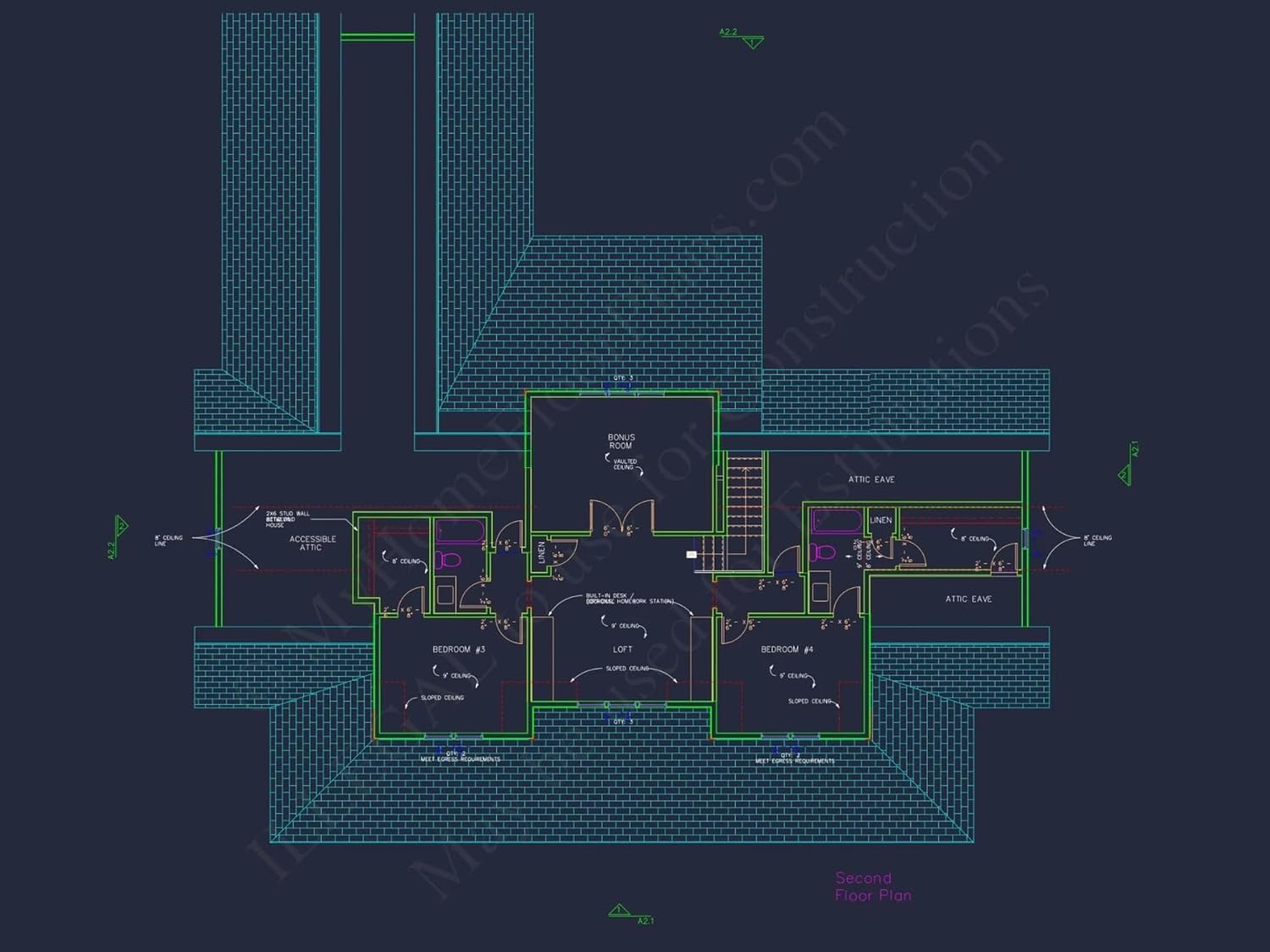 20-1573 HOUSE PLAN - Traditional Craftsman House Floor Plan with CAD Designs