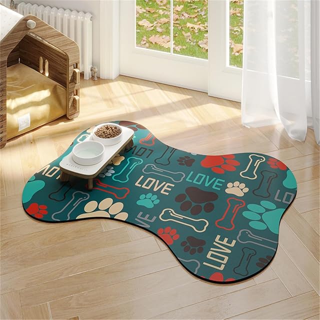 Alfombra Comedero Absorbente Para Perro Gato Silicona Alfombrilla Para Comedero Alfombrilla Comida Forma…