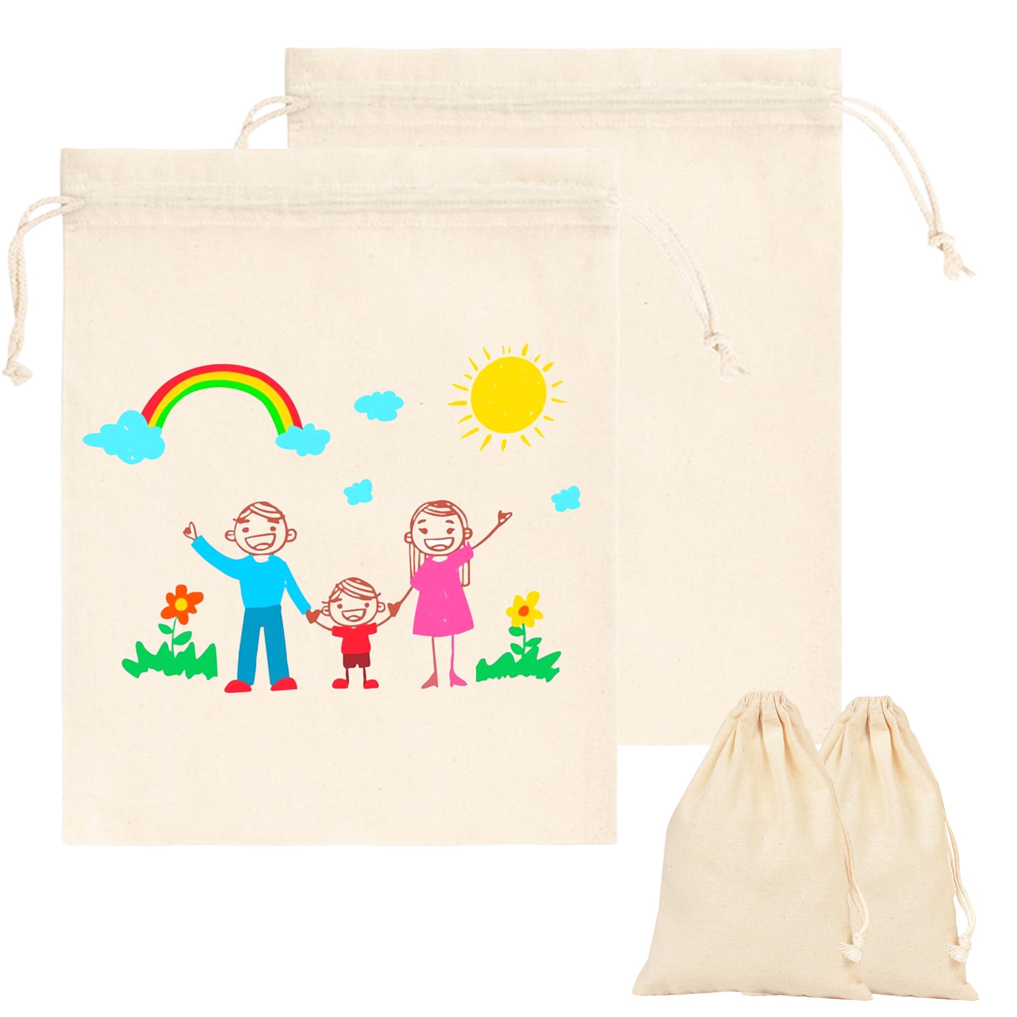 Rayconup 2 Stück Stoffbeutel zum Bemalen, 40x60cm Säckchen z
