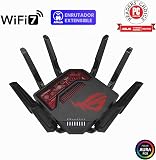 ASUS ROG Rapture GT-BE19000 Tri-band WiFi 7 Gaming Router (320MHz Channels & 4k-QAM, MLO, 2x 10G ports, AI WAN detection, Triple-level Game Acceleration, AiMesh, free network security, VPN features) - 2