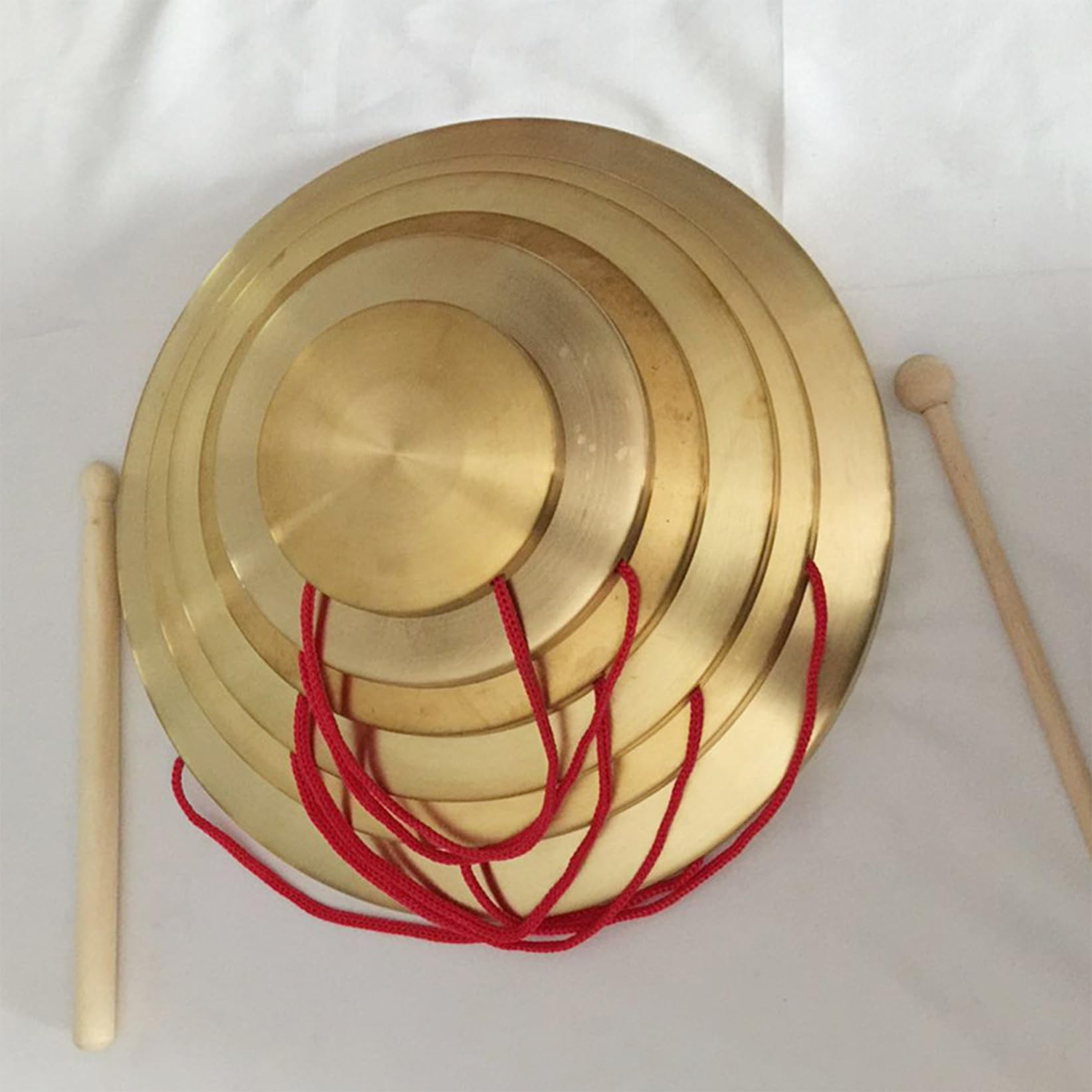 Instrumento Chino, Gong de latón Gong Chino de Bronce Feng Shui Chino Gong de latón, Instrumento de percusión Chino Gong Gong pequeño Gong de percusión Gong de Mano Latón(25cm)