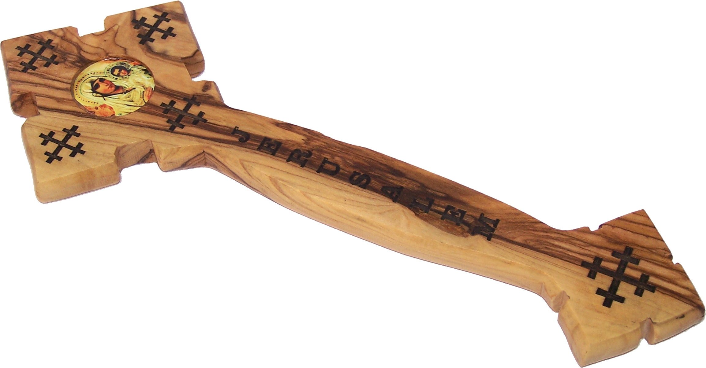 Holy Land Market Priest Hand held Priest Blessing Cross - 9 Inches (Mary)