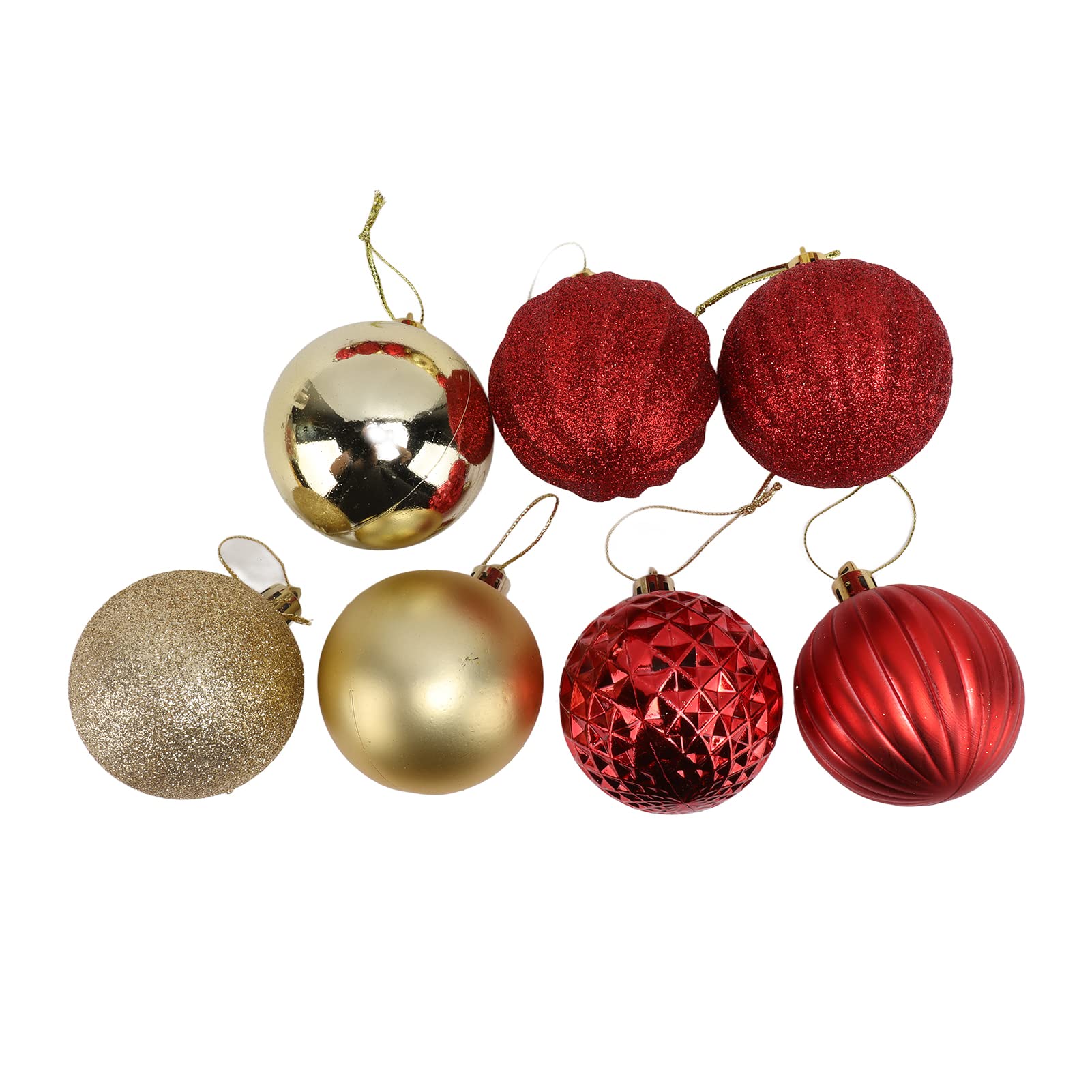 Weihnachtskugel-Ornament-Set, 74-teilig, Bunte Weihnachtsbaum-Hängekugeln, Dekorationen für Urlaub, Zuhause, Party-Dekoration, Dickes PS-Material, 6 x 8 x 17 cm (C)