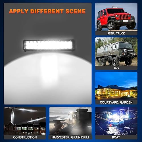 Miniatura 6 de CZJCGD Barra de luz LED de 11.73 pulgadas y 72 W para camión, combo de inundación puntual, luces todoterreno de 6000 lm, luces de lámpara