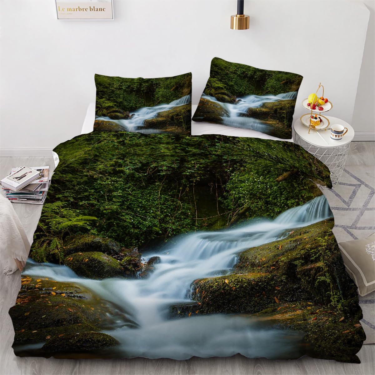 Housse de couette cascade 3D pour transformer votre chambre en oasis de nature