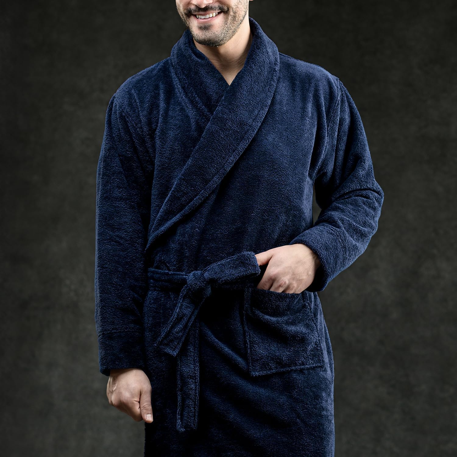 LUXOME Resort Bathrobe | Mid-length | Unisex | Soft & Absorbent | Viscose from Bamboo Blend | S, M, L, XL Sizes - Image 2