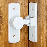 Vista 5 de 2 Paquetes de Cerraduras Blancas de 90 Grados para Puerta de Granero, Pestillos Pesados para Puerta Corrediza de Granero