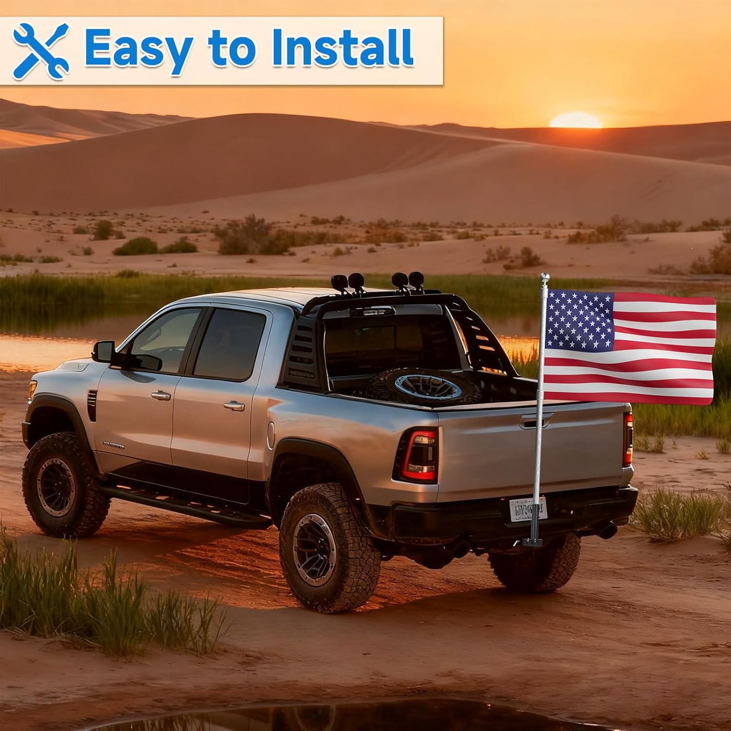 Heavy Duty RV Flag Pole Mount Kit, Frame/Hitch/Bumper Mount 3 in 1, Flag(Starlink) Pole Holder Suitable for RV, Truck, Trailer, SUV, Camper