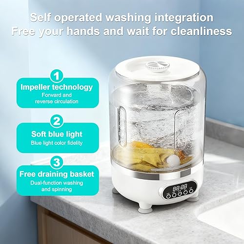 Miniatura 3 de Lavadora portátil, lavadora de ropa interior, lavadoras pequeñas, mini lavadora recargable inalámbrica, taza de lavandería para sujetador, ropa