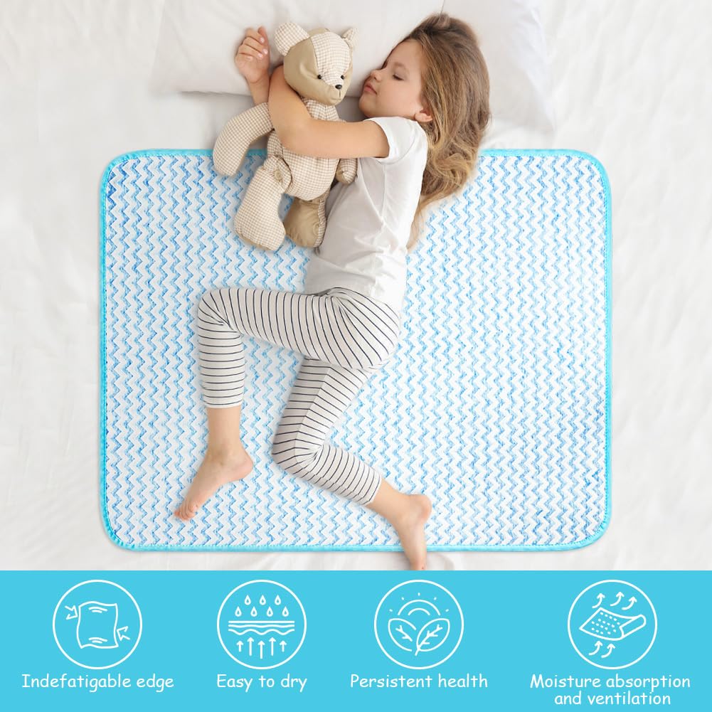 Aolso Coprimaterasso per bambini, 70 x 90 cm, per bagnare il letto, assorbire l'acqua, per bambini, per addestramento al WC (blu)