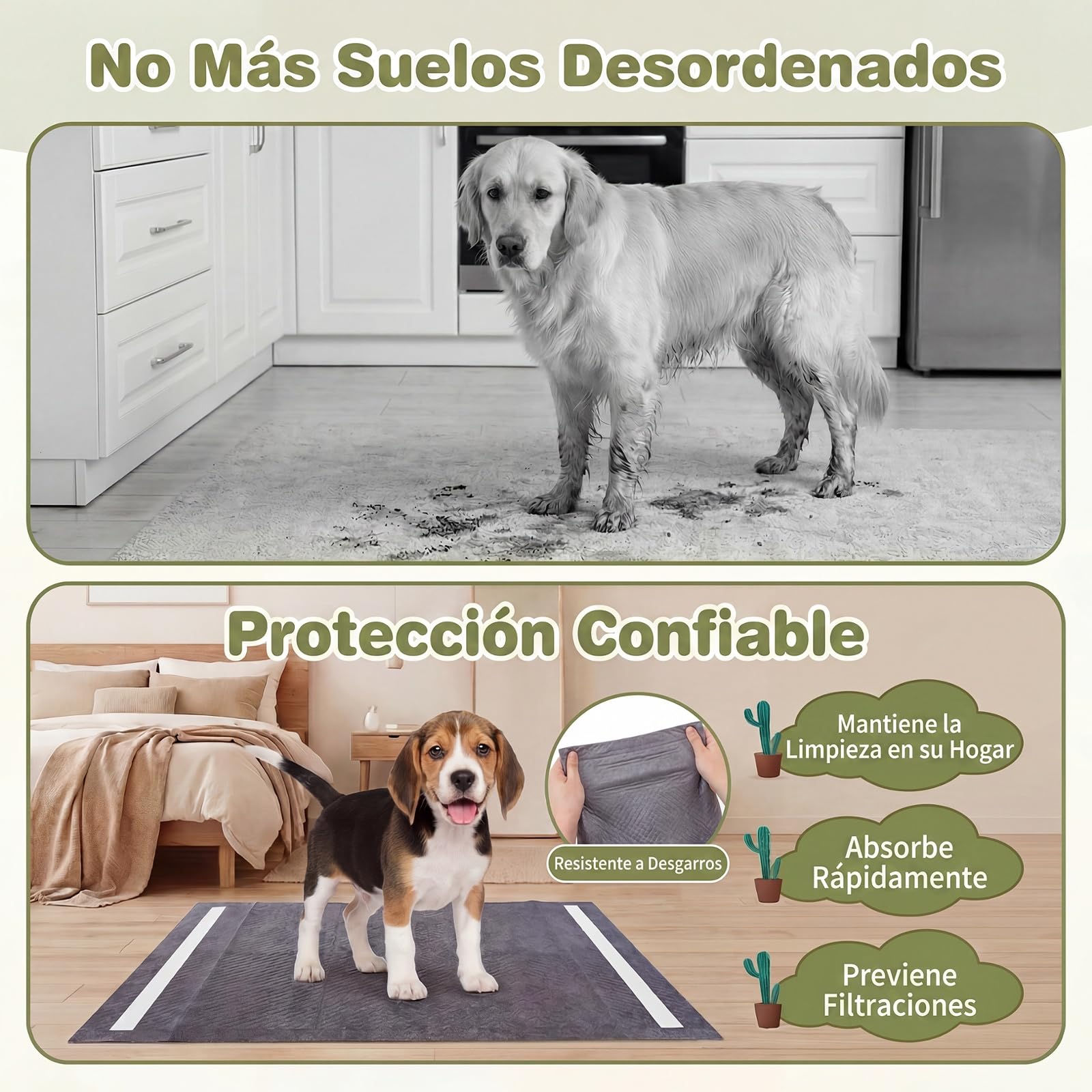 GYMAX Empapadores de Adiestramiento para Perros , 60 x 60cm Almohadillas de Orina Súper Absorbentes Desechables con 6 Capas, Absorbe Olores, Carbón Activo, a Prueba de Fugas, 150 Unidades, Gris