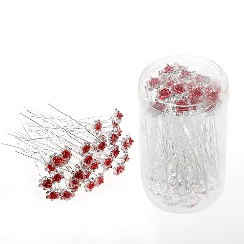 Miniatura 5 de BETITETO 40 horquillas para el cabello con diamantes de imitación en forma de U, accesorios para el cabello de cristal para novia, boda, fiesta,