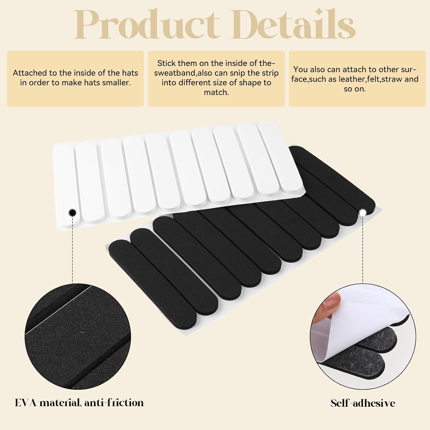 Hat Band Hat Size Reducers Hat Shaper Insert Mesase Hat Size