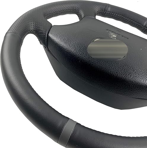 Miniatura 6 de Funda para volante cosida a mano, piel perforada negra, tira de marcador gris, accesorios de protección interior para Toyota Tacoma