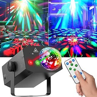 Party Lights,Disco Lights,DJ Party Lights Disco Ball Lights LED Stage Lights Strobe Lights Sound Activated with Remote Control for Parties Club Christmas Festival Karaoke Pub KTV Bar Dance Gift
