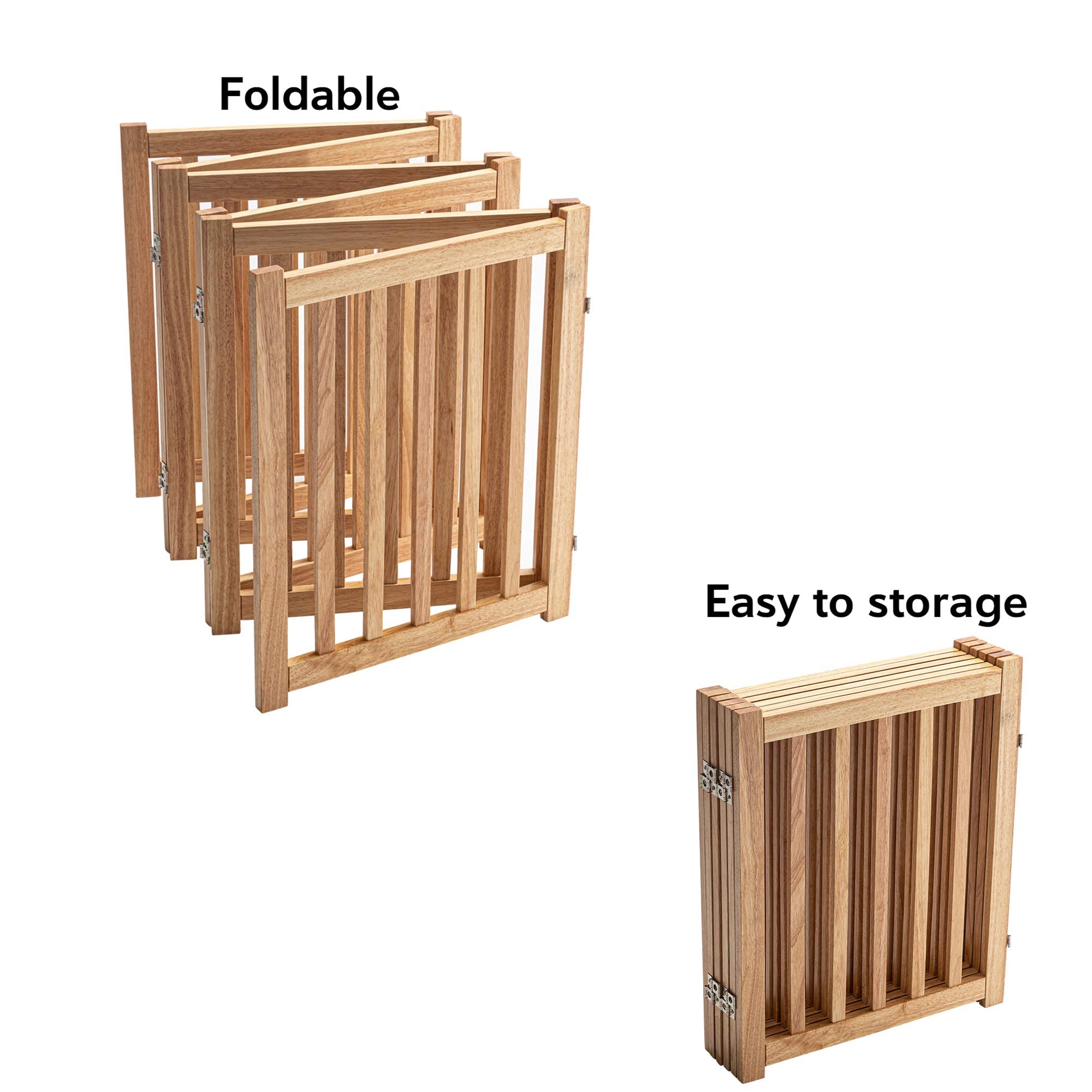 Buy LZRS Oak Wood Foldable Pet Gate,Wooden Dog Gate,Cat Gate,Pet Gate