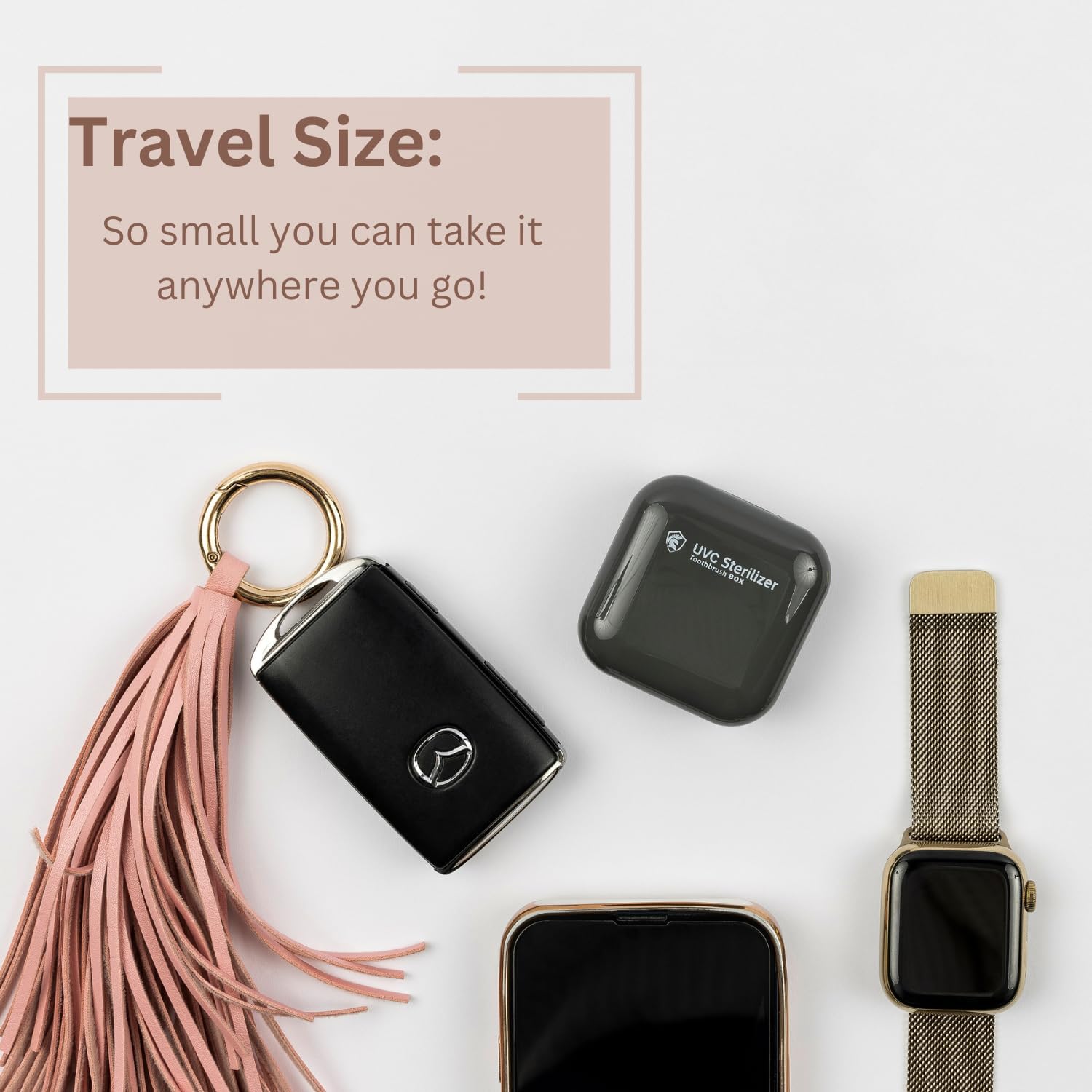 UV-C Toothbrush Cleaner, Portable Brush Cover, Holder, and Travel Case for Almost All Toothbrush Sizes