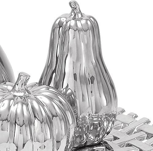 Miniatura 4 de Urban Designs Ceramic Lattice - Centro de mesa de 4 piezas para frutero, color plateado, talla única