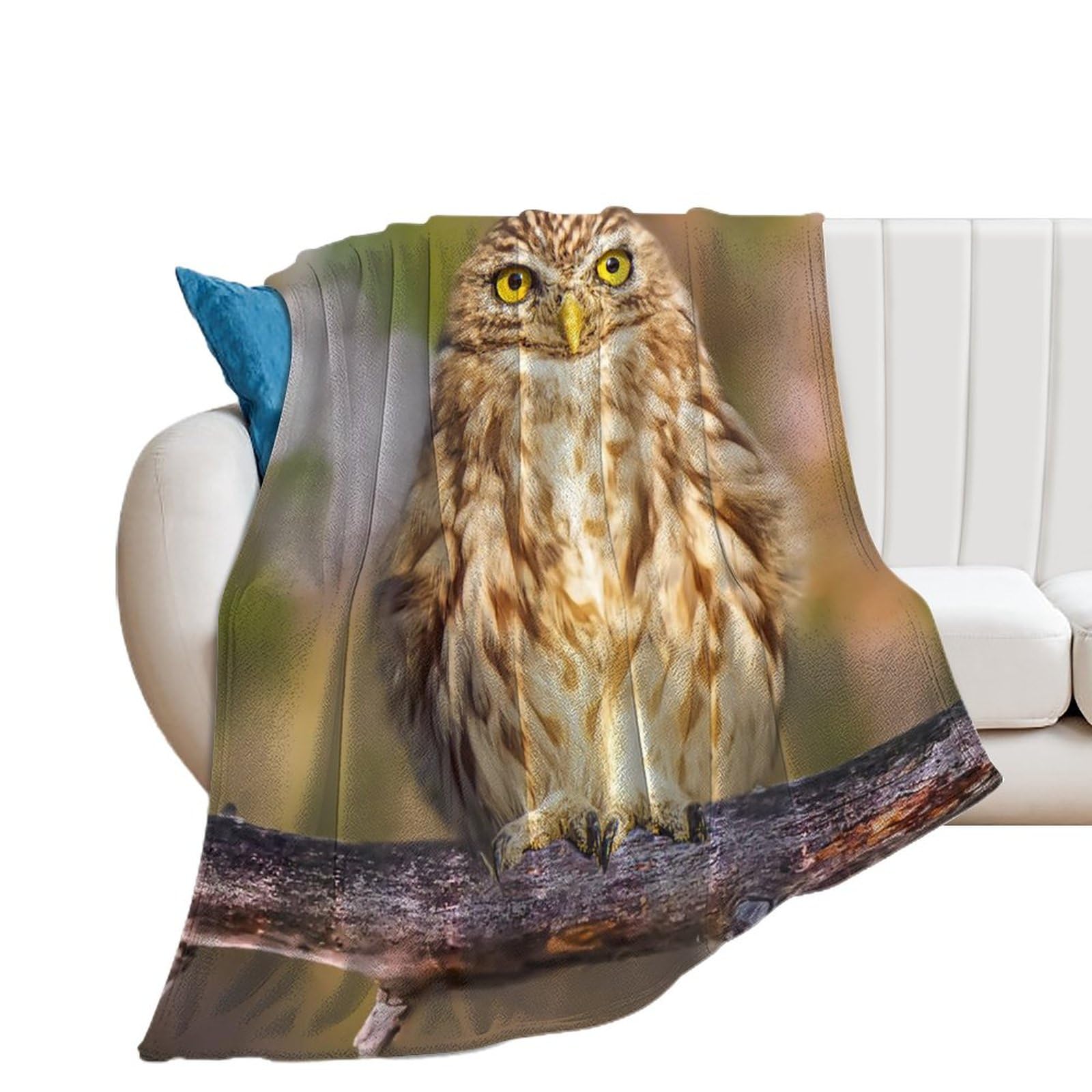 Couverture Polaire Douce Hibou : Plaid Flanelle Idéal à Offrir pour Lit