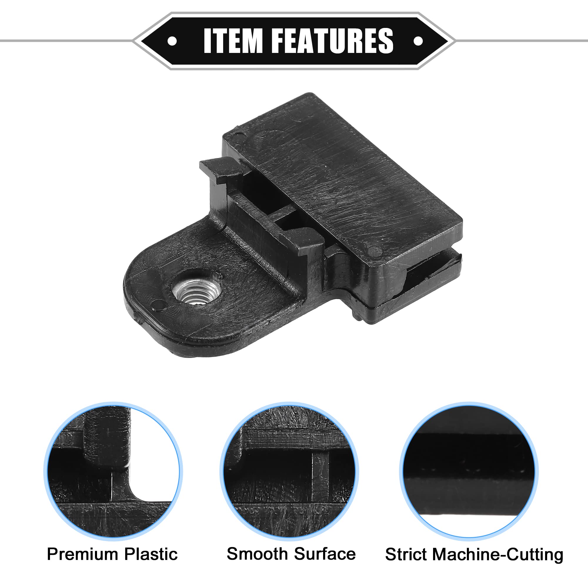 X AUTOHAUX 2 Clip Di Fissaggio Per Canale Di Vetro Auto, Nere, 4,9x4x1,7 Cm, Universali Per Finestrini